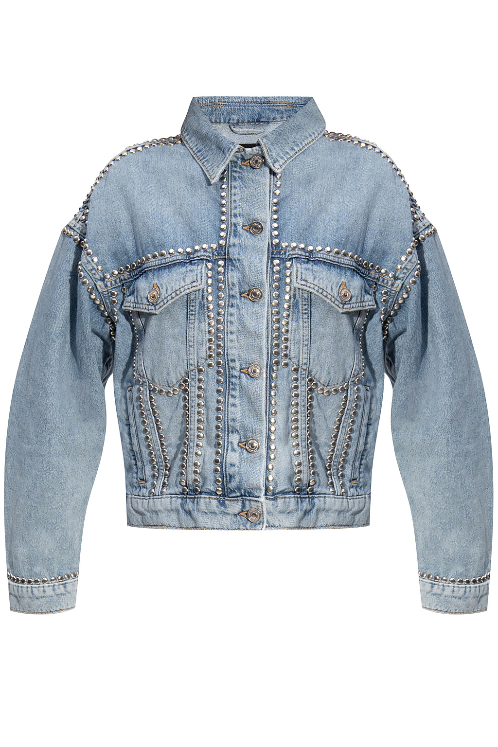 All saints white denim on sale jacket